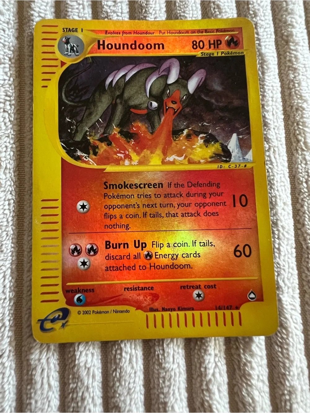 2002 RARE Houndoom Aquapolis 14/147  Reverse Holo Pokémon Card